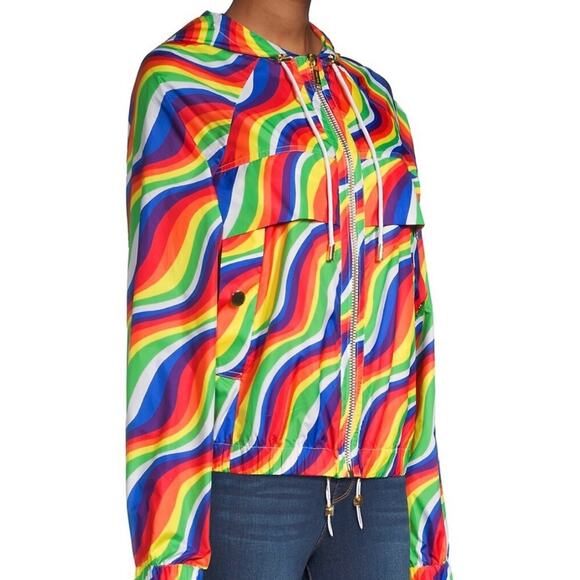 Michael Kors Rainbow Neon windbreaker Jacket Size XS and SMALL - Picture 4 of 16